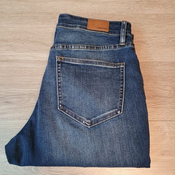 Lands End Jeans Size 6 True Straight Mid Rise Medium Light Wash Stretch Denim - Picture 3 of 10